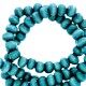 Wooden beads round 6mm Cyan blue